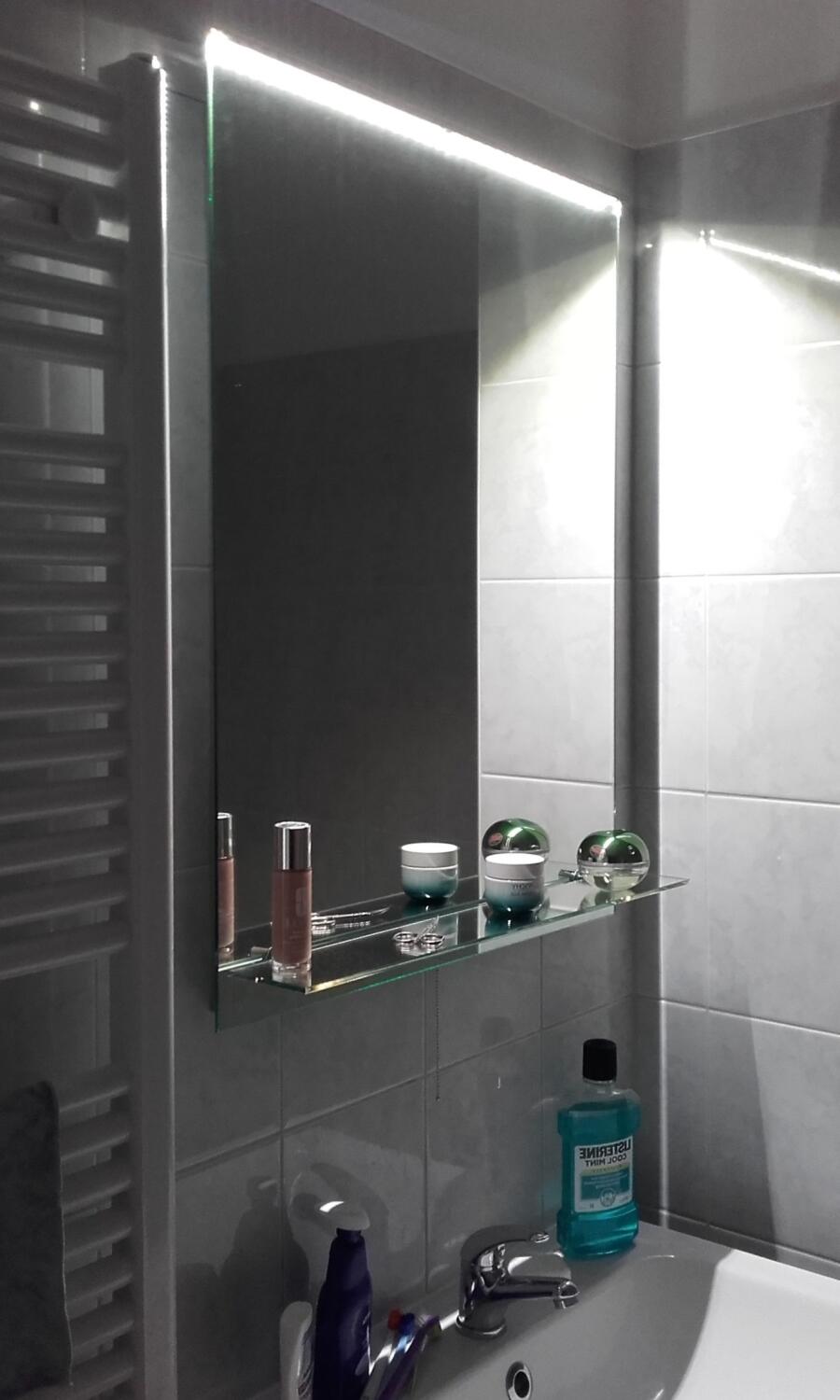 Zrcadlo LED osvětlení podsvícená polička ORION OP